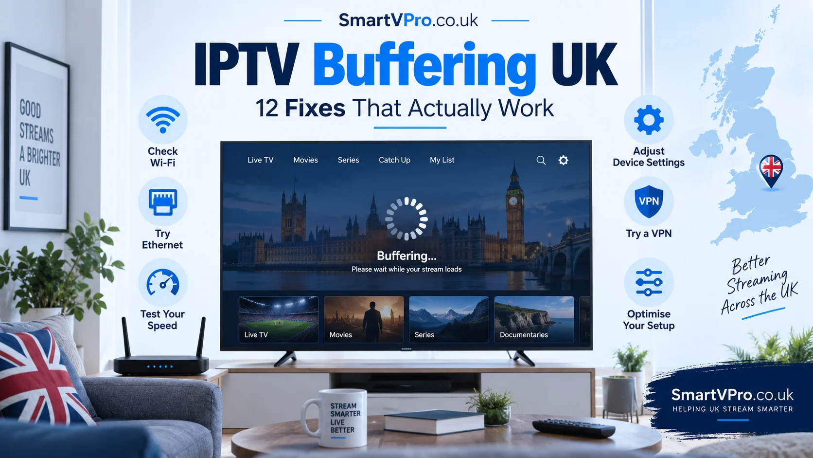 IPTV buffering in Canada: fixes for Wi-Fi, device, cache, decoder, Ethernet and VPN